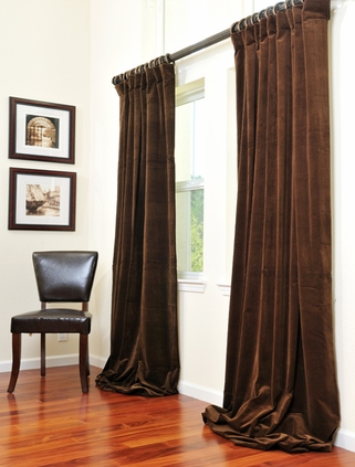 Velvet drapes for the office