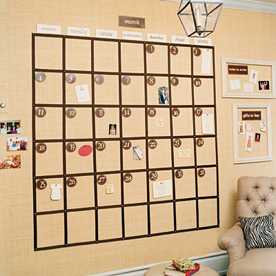 Corkboard calendar