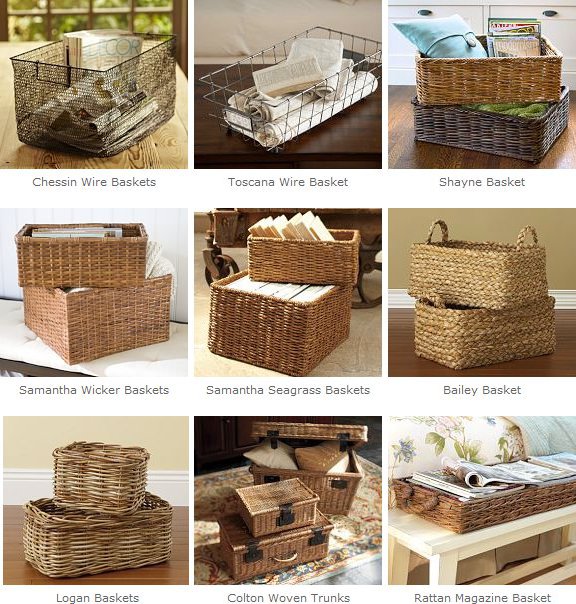 Home office baskets from Pottery Barn